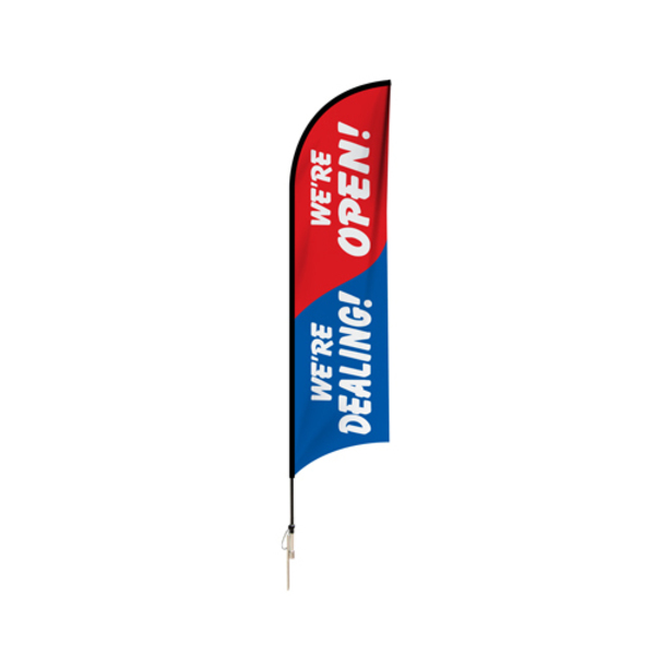 Ez Line 12 Foot Feather Flag Only: Open For Business-Blue 1020-OB